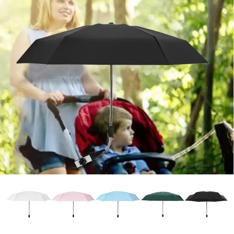 Passeggino regolabile a 360 gradi ombrello carrozzina passeggino parasole parasole con morsetto UPF 50 ombrellone per sedia per viaggi all'aperto