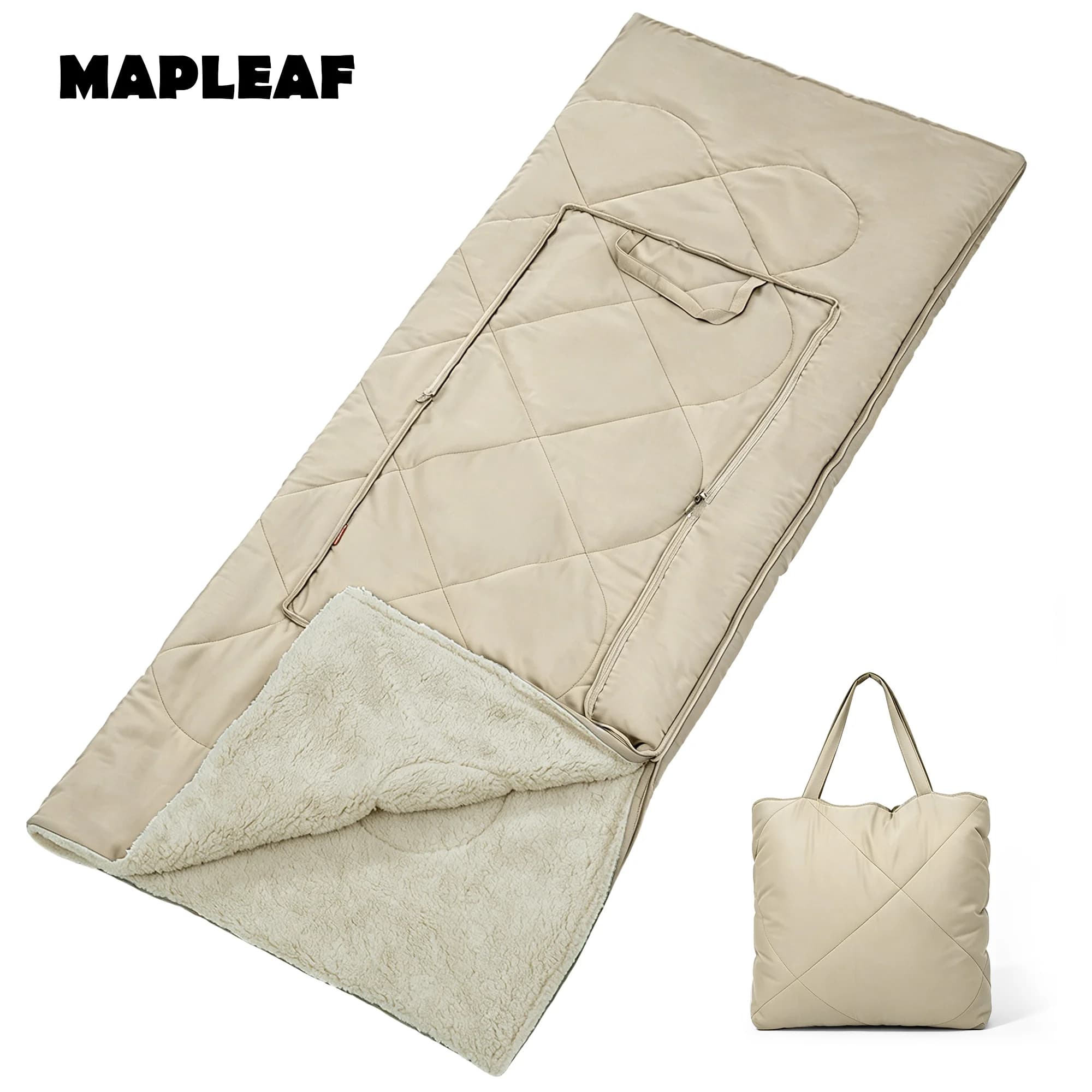 MAPLEAF Summer Sleeping Bag Outdoor Ultralight Portable Waterproof Breathable 200x80cm Green Envelope Cotton Fleece Sleep Sack