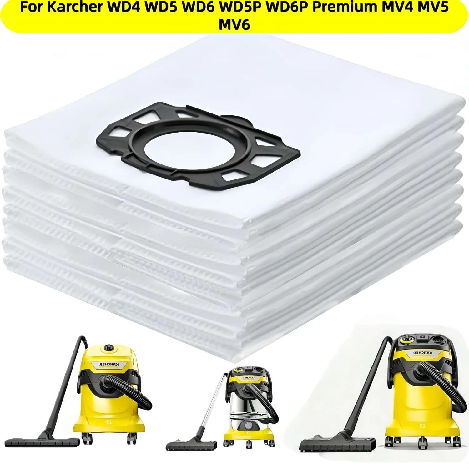 Dust Bags for Karcher Vacuum Cleaner, WD4 WD5 WD6 WD5P WD6P MV4 MV5 MV6 Wet & Dry Vacuum Cleaner, Dust Bags Karcher 2.863-006.0