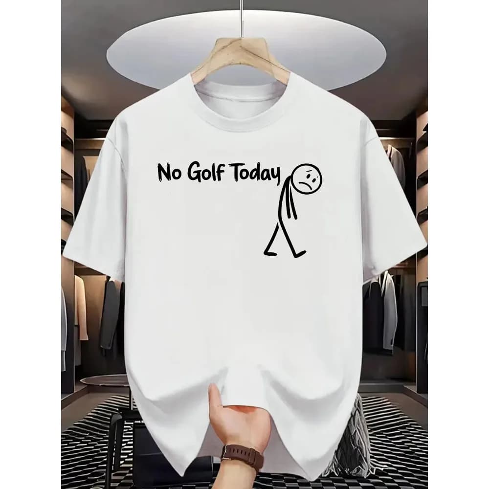Divertente maglietta grafica con scritta «No Golf Today» con scollo rotondo, maniche corte, casual, per i golfisti, per tutti i giorni, per il fine settimana, traspirante e confortevole