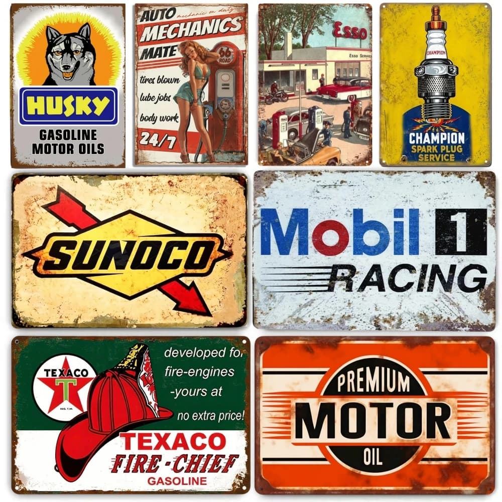 Vintage Texaco Motor Oil Metal Plate, Decorative Retro Teach for Living, Portico, Bar, Coffee, Garage