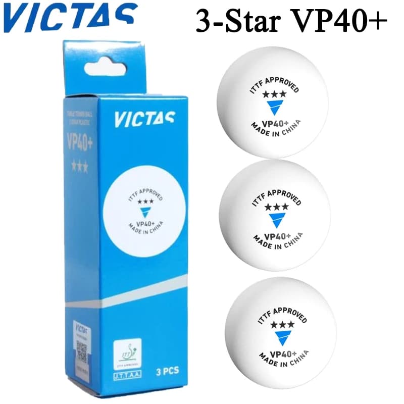 VICTAS 3-Star VP 40+ Palline da ping pong Materiale ABS Palline da ping pong professionali durevoli cucite per allenamento da competizione