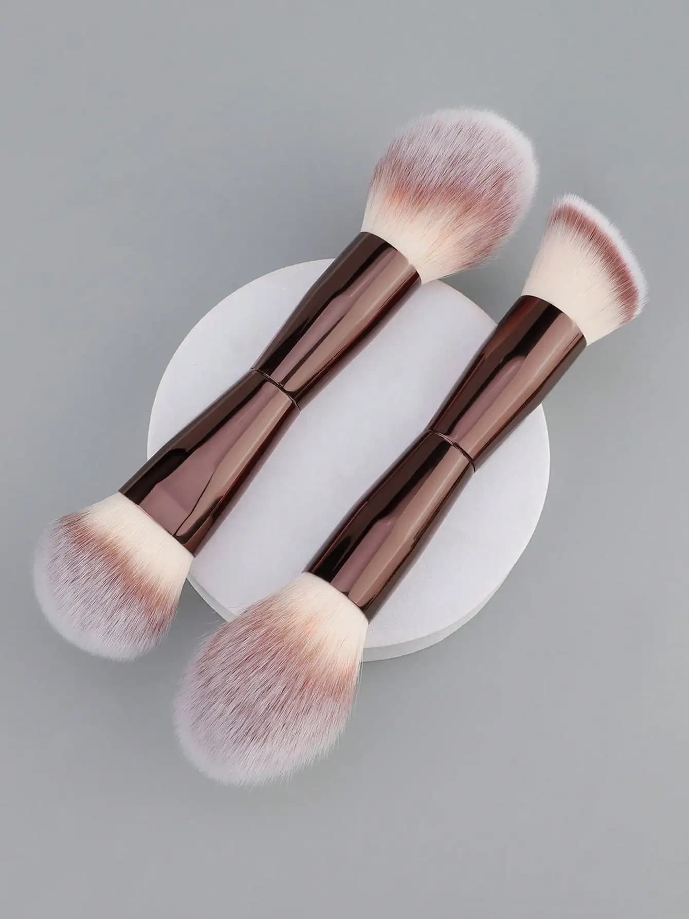 1/2 Face Makeup Brush Set, Dual-Ended Makeup Brushes For Foundation, Contour, Powder, Blush, Highlighter And Concealer