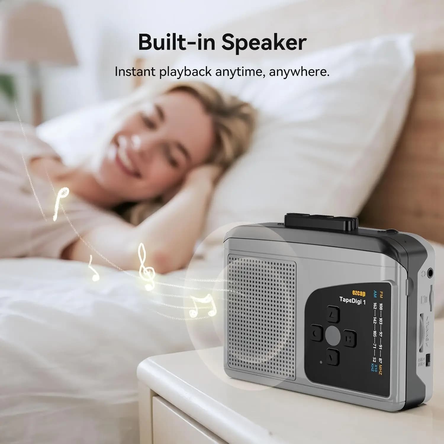 EZCAP234 Cassette Player Tape to MP3 Converter Portable Walkman AM FM Radio Recorder Speaker Save to TF Card Audio Capture