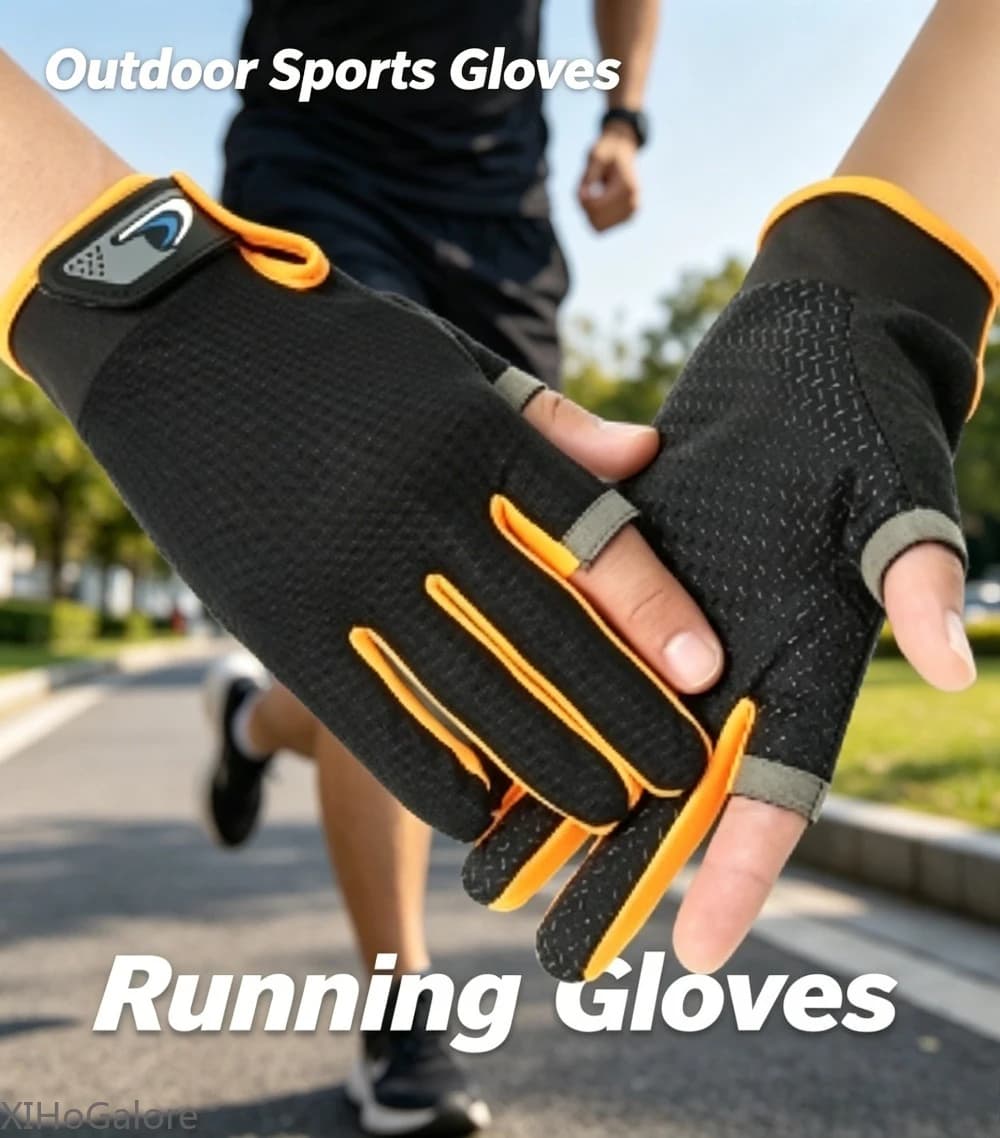 Guanti da pesca estivi traspiranti e resistenti al sole per uomo e donna, touchscreen a due dita, antiscivolo, per ciclismo, fitness, pesca