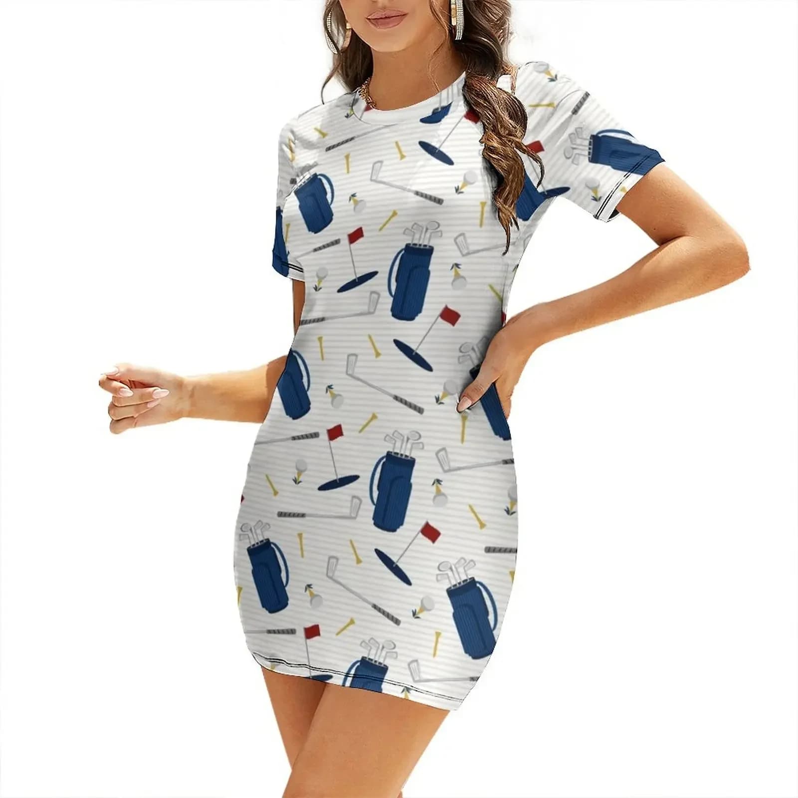 Tee time - golf - mazze da golf e tee Abito a maniche corte da donna, abito da sera 2026, abito da sera da donna, abbigliamento donna