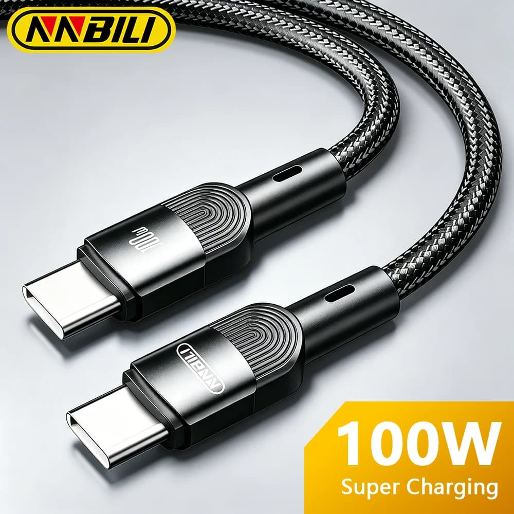 Cavo NNBILI 100W Type C per iPhone 17, cavo di ricarica rapida USB C PD per Macbook Samsung Xiaomi, da Type C a USB C
