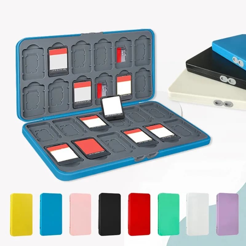 Porta Schede di Gioco 24+24 per Switch Lite/Oled, Scatola Portaoggetti per 24 Giochi e 24 Schede Micro SD, Custodia Rigida Portatile