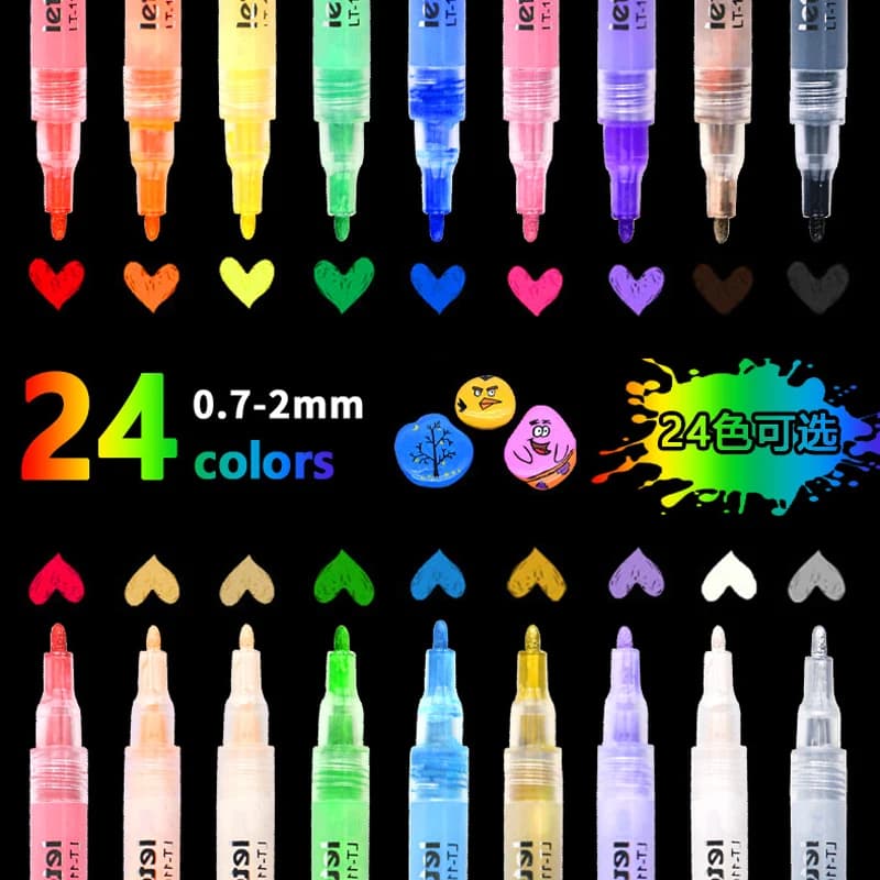 Acrylic Metal Beautiful Color Painting Pen, Multi-function Calligraphy Practice, Special Pen for Students