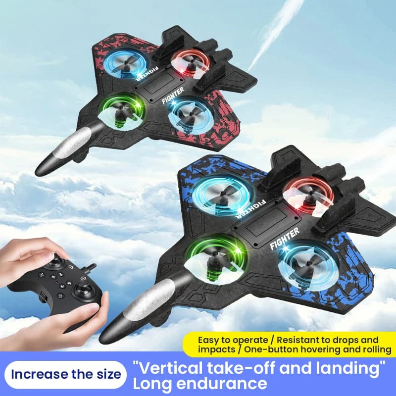 2.4G RC Aereo da Gliding Telecomando Schiuma EPP Quadcopter Aereo da decollo con una chiave Rotazione a 360° Acrobazia Elicottero Ragazzo Regalo