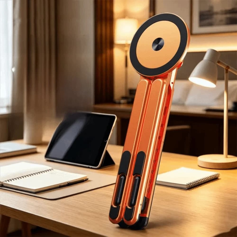 Supporto Magnetico per Telefono in Lega di Alluminio Premium, Struttura Robusta, Buona Circolazione dell'Aria, Supporto Portatile per Tablet, Design Pieghevole
