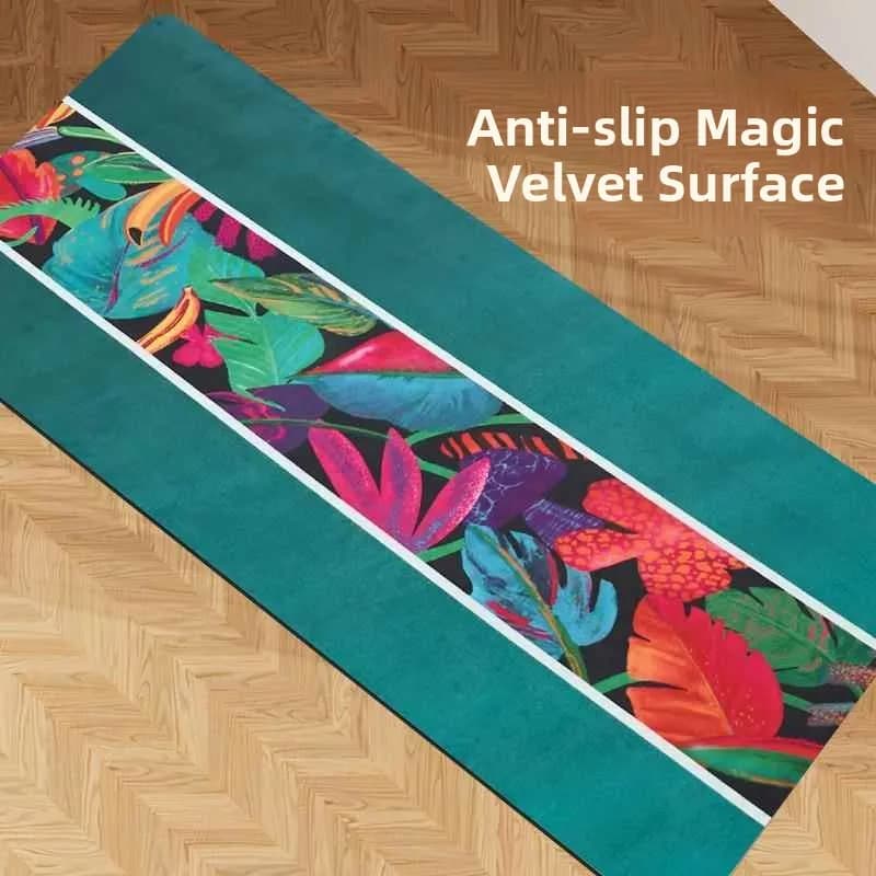 Yoga mat in thickened suede, natural non-slip rubber, for dance, fitness, jumping with rope and sports activities, wide and often