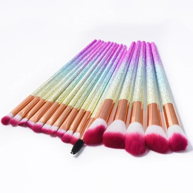 16 pezzi/set pennelli per trucco fondotinta in polvere fard sopracciglio ombretto miscelazione kit pennelli cosmetici strumento per trucco