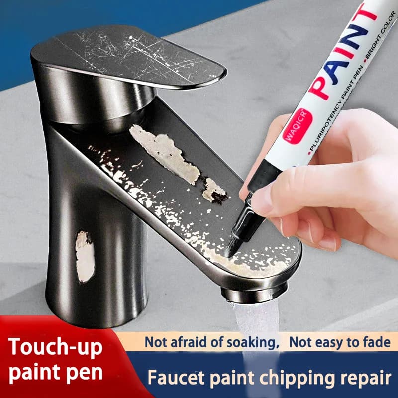 6-Pack Black Metal Touch-Up Pens for Repairing Scratches and Damage on Bathroom Faucets and Kitchen Metal Parts. Quick and Easy to Use, with a Fine Tip for Restoring Paint and Ink on Metal Surfaces