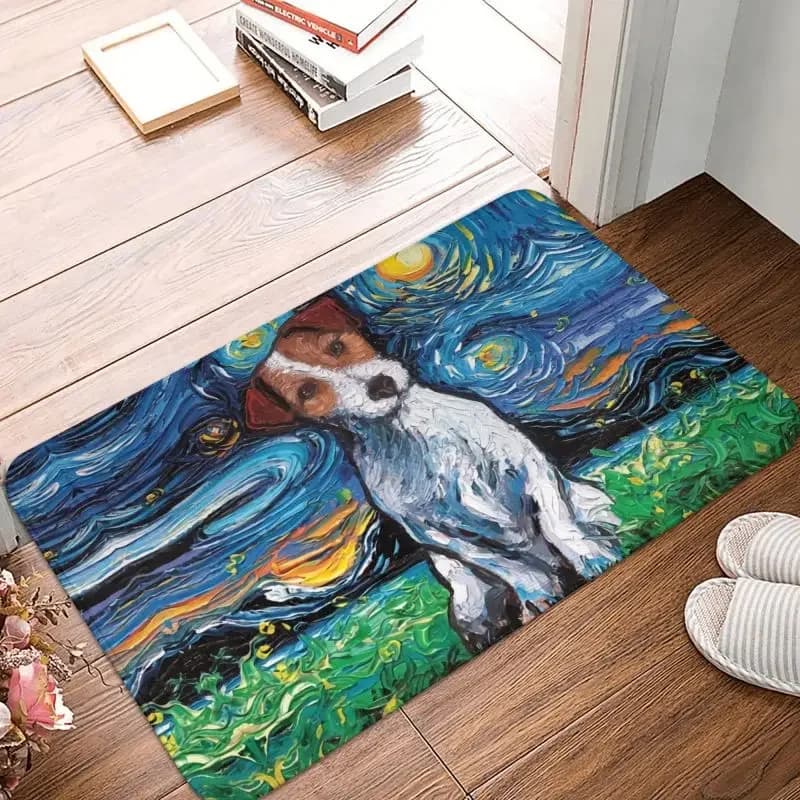 Personalizzato Jack Russell Terrier Pop Art Zerbino Antiscivolo Ingresso Bagno Porta della cucina Tappetini Amante dei cani Camera Tappeto Tappeto Footpad