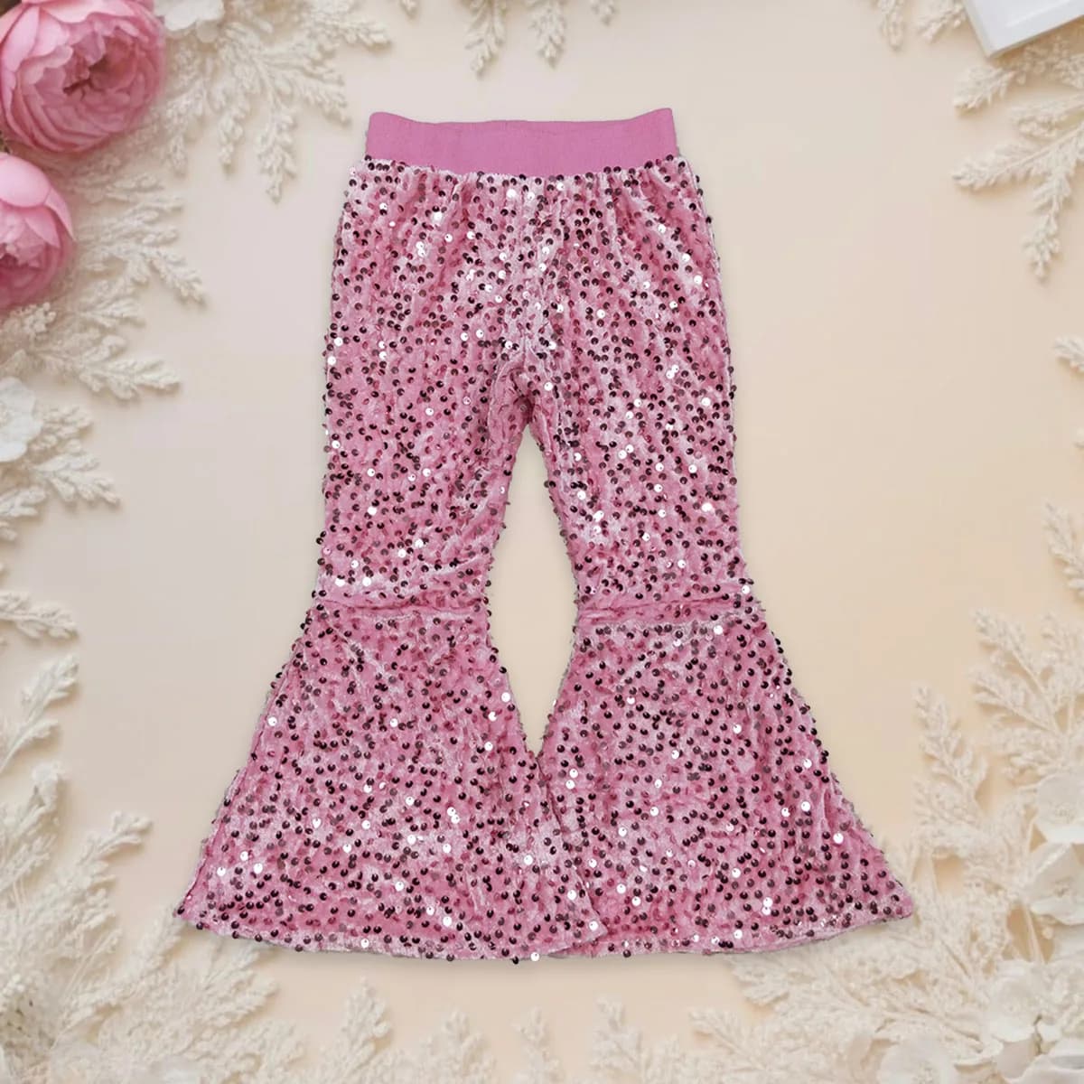Boutique di moda per bambini Abbigliamento Neonate Paillettes carine Morbide e confortevoli Bambini Glitter Campana Pantaloni Vestiti all'ingrosso