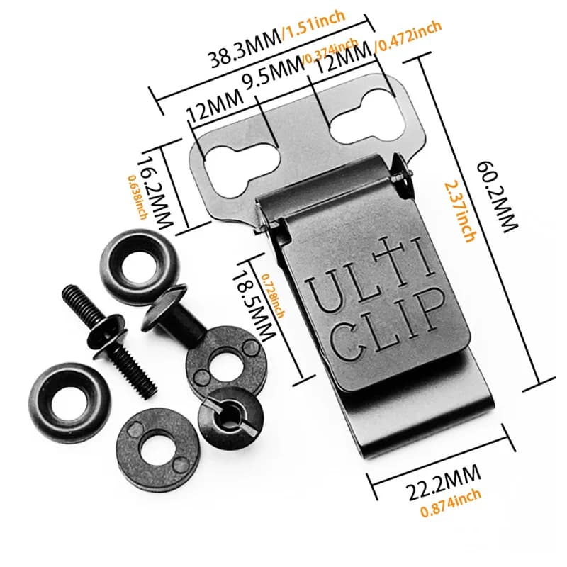 Clip da cintura con clip in vita K Guaina nera durevole con vite, compatibile con più tipi di coltelli, fondina versatile, accessori per pistole giocattolo