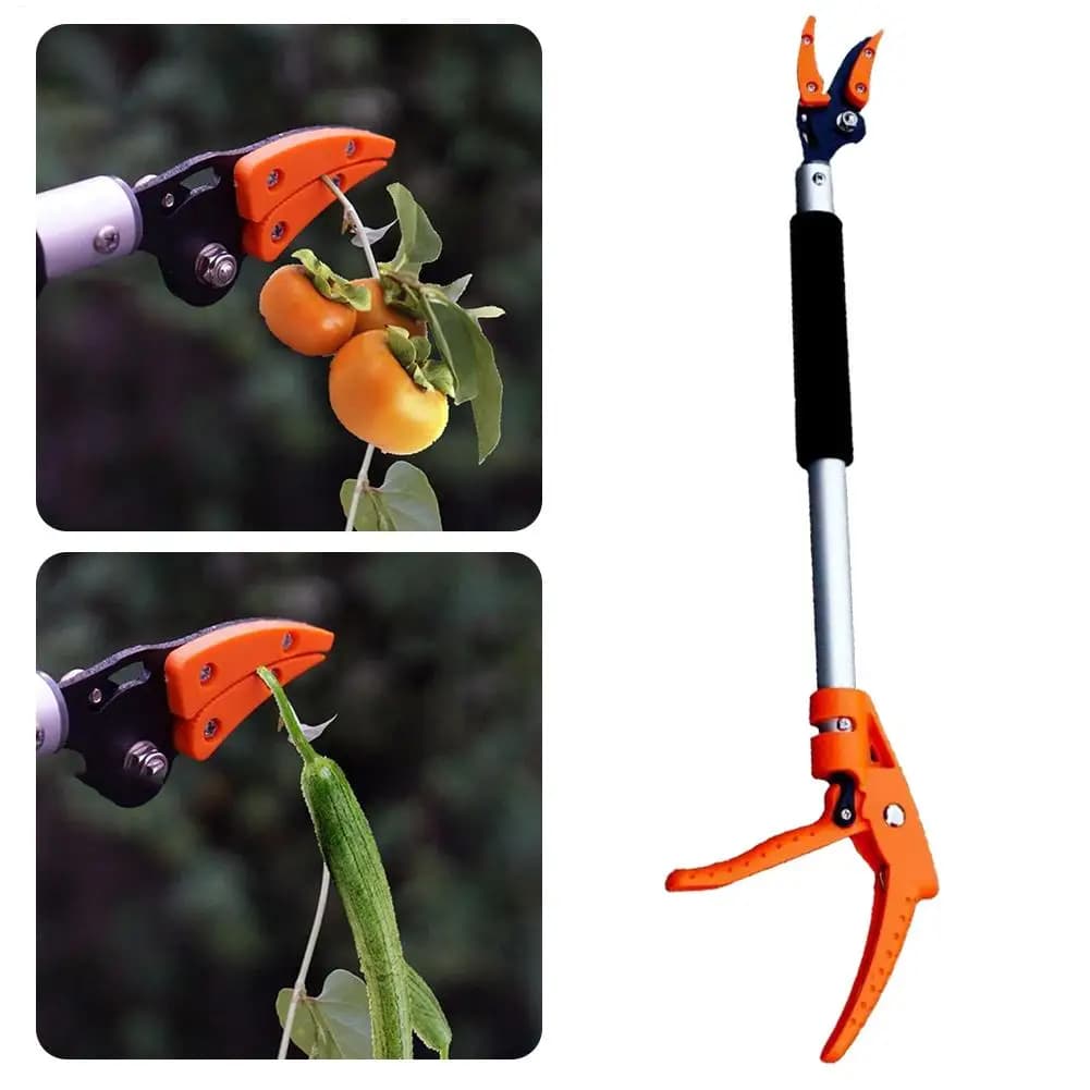 Extra Long Reach Pruner with Durable and Lightweight Aluminum Material Suitable for Courtyard Fruit Trees Trimmer Pole