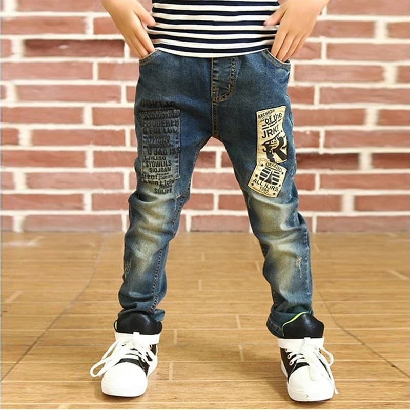IENENS Pantaloni da bambina per ragazzo Jeans skinny Pantaloni in vita elastica 4-13 anni Bambini Ragazzi Abbigliamento in denim Abbigliamento Pantaloni sportivi