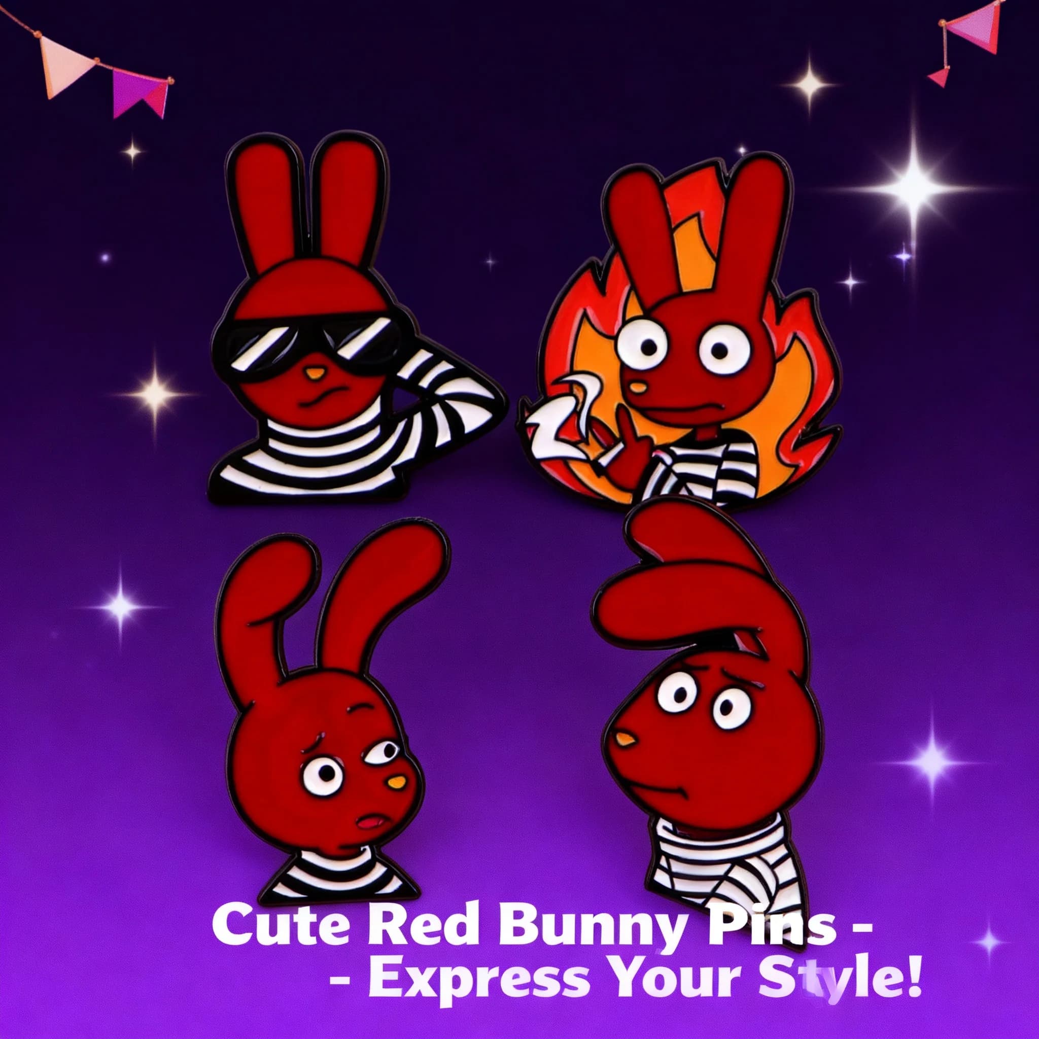 4 Pezzi Spille Smaltate a Forma di Coniglio Rosso, Distintivi e Spille da Bavero a Tema Animale Cartone Animato per Donna, Accessori Cosplay, Decorazioni per Zaini e Cappelli, Regali e Giocattoli