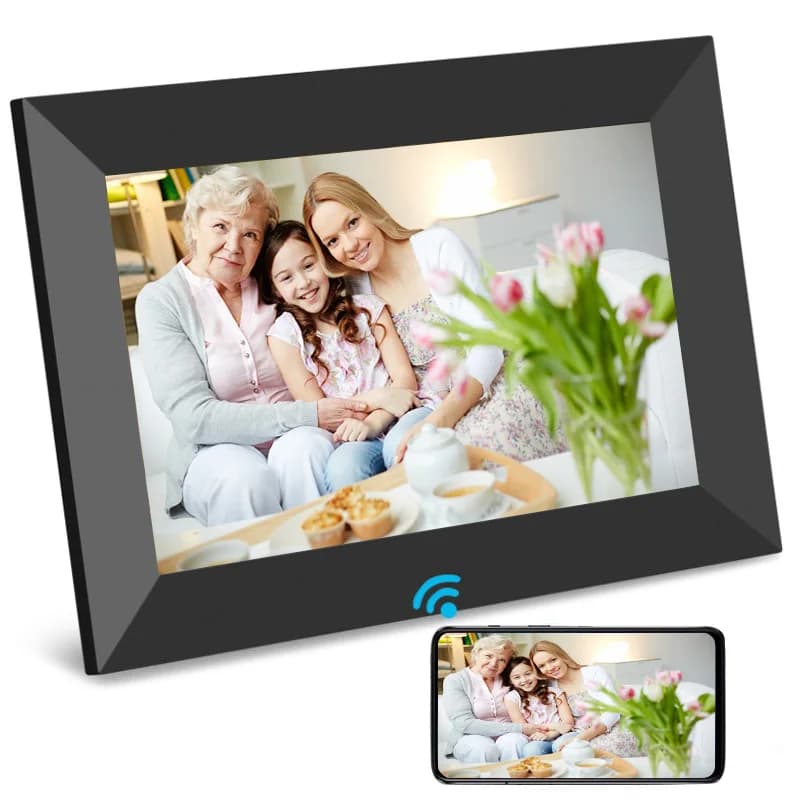 Cornice Digitale WiFi da 15,6 Pollici, Cornice Fotografica Intelligente con Riproduzione Automatica di Immagini e Video in Loop