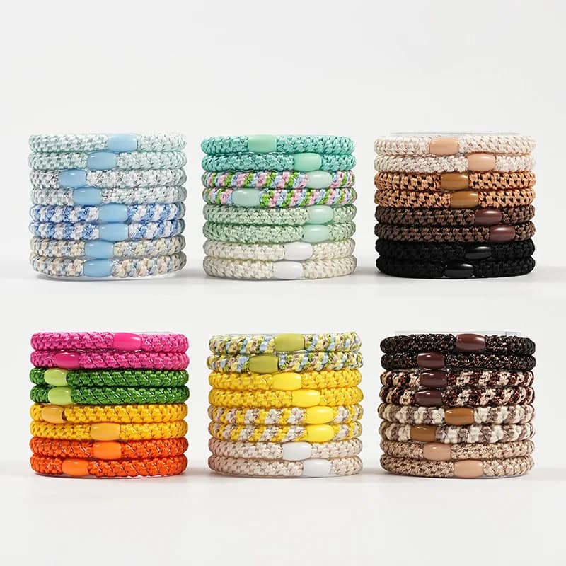 French Hair Bands Boxed Simple Braided Hair Ties Set High Ponytail Elastic Hair Rings Scrunchies for Hair Girl Hair Accessoires