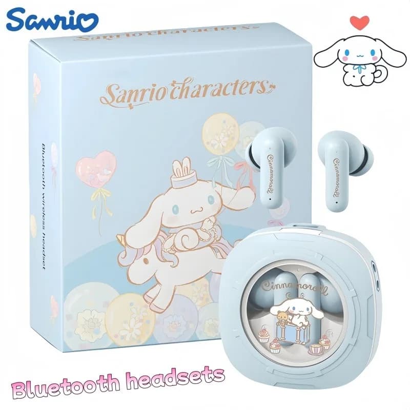 Auricolari intrauricolari Bluetooth wireless Sanrio Cinnamoroll, batteria a lunga durata, cancellazione del rumore per giochi, regalo di compleanno per donne
