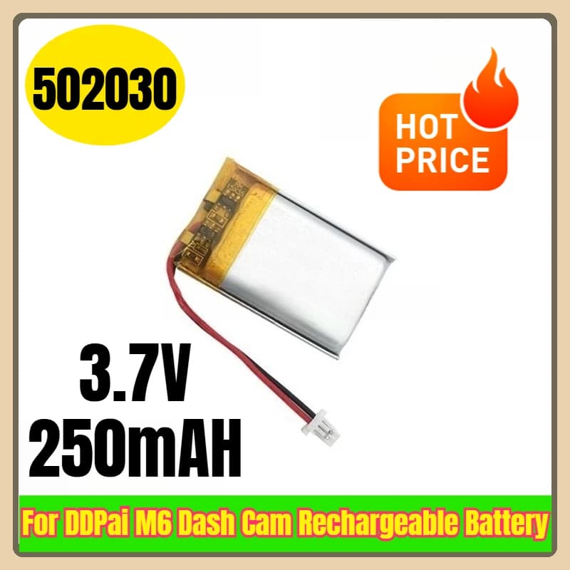 502030 3.7 V 250 mAH rechargeable battery for Dash Cam DDPai M6