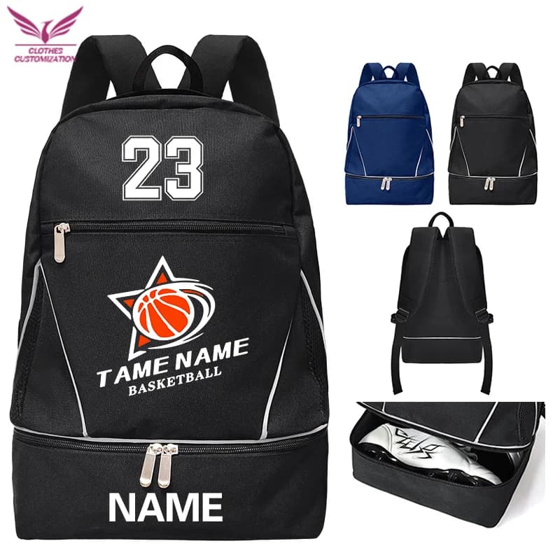 Zaino sportivo personalizzato per basket Borsa da allenamento per calcio personalizzata con numero di stampa Borsa portaoggetti per pallavolo Nome fai da te per partite della squadra