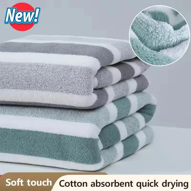 1 piece thickened striped towel set, soft towel for hands, bath towel, quick drying towels for bathroom, soft towel
