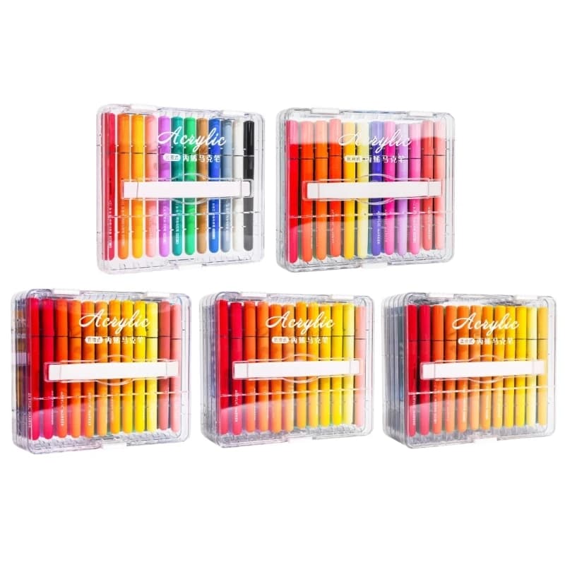 Professional Acrylic Markers Colorful Palettes Layering Capacity Lightweight Barrels Designs Art Sketchbooking Essential D2RC