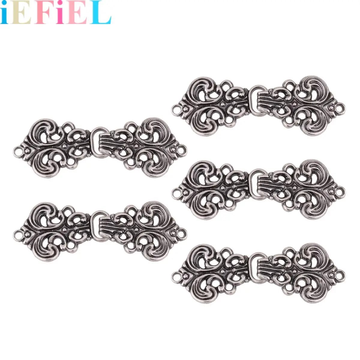 5 paia di bottoni decorativi con spirale a forma di fiore per mantello o mantello, elementi di fissaggio per cucire su ganci e occhi, clip per cardigan