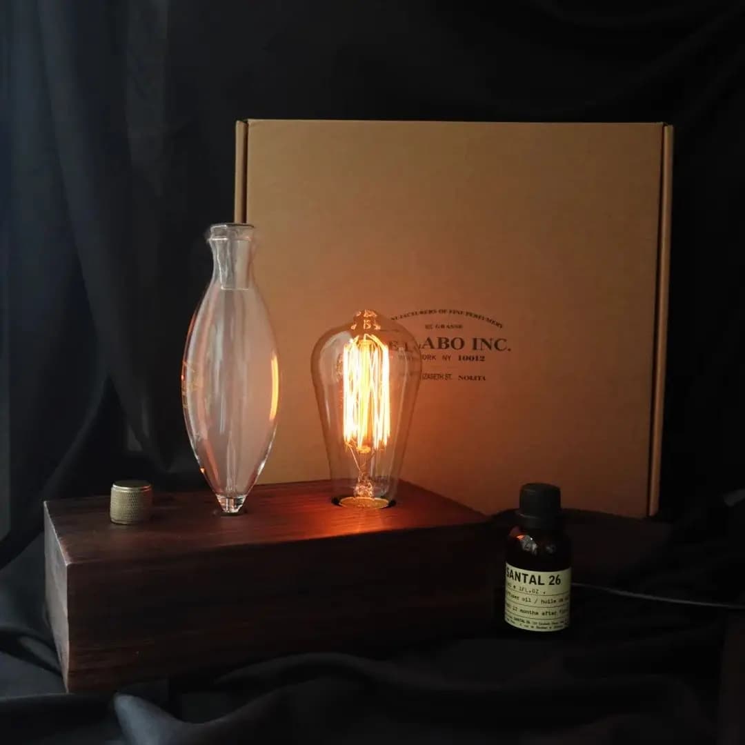 Diffusore per aromaterapia ArOmis-grado professionale-legno e vetro (Orbis Nox Merus), Premium, diffusore di olio essenziale, nebulizzatore