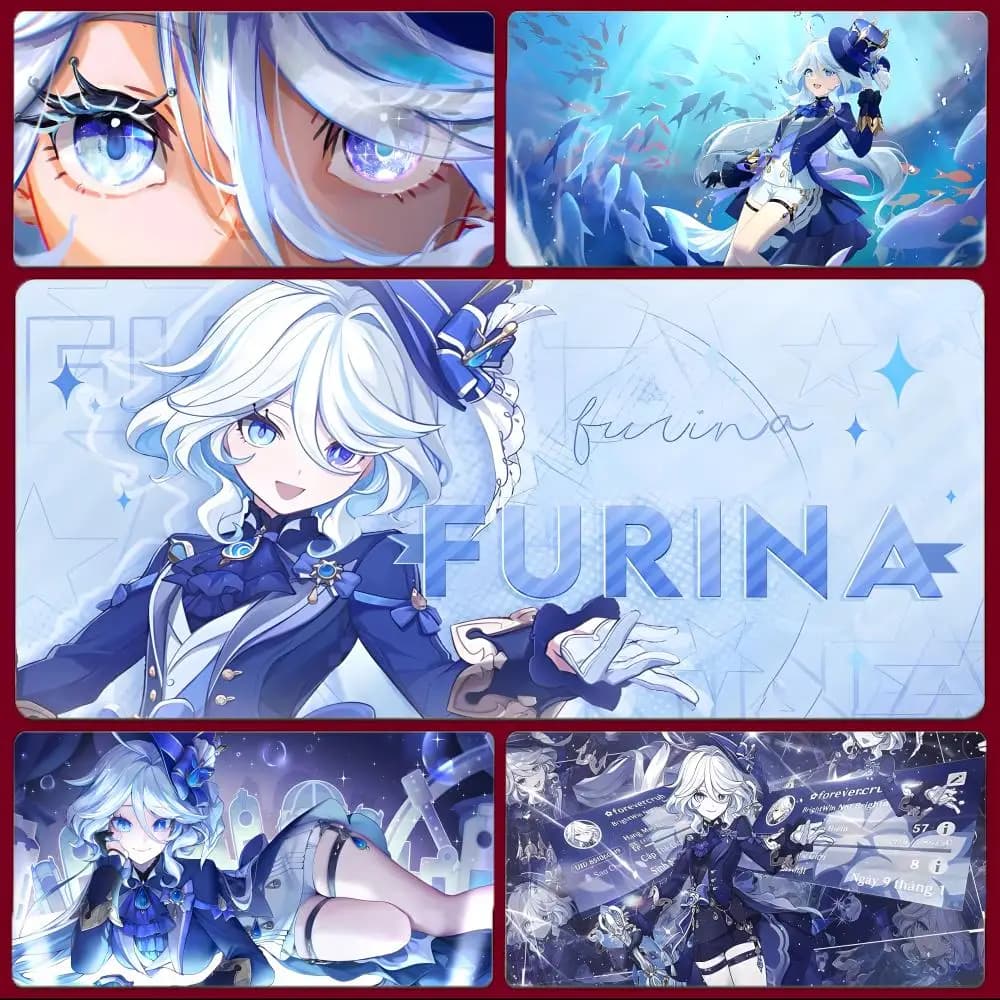 game hydro character print G-Genshin Impact Mouse Pad Large Gaming Mousepad with Stitched Edges Thickened Desk Mat PC