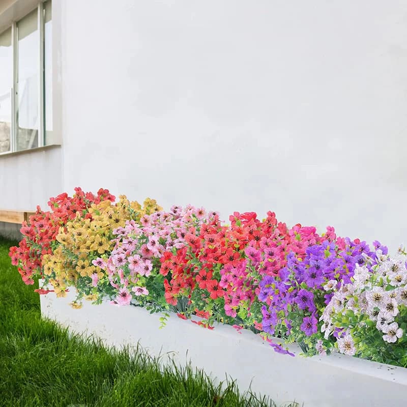 5Pcs Eucalyptus Violet Artificial Hanging Flower Fake Hanging Plant Vines Wall Home Room Garden Wedding Faux Plants Decor