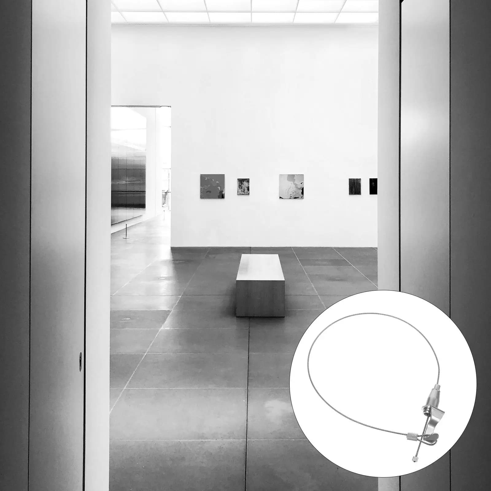 Cavo in Acciaio Inox Regolabile per Appendere Quadri, Insegne, Cornici, Gancio Resistente per Gallerie ed Esposizioni