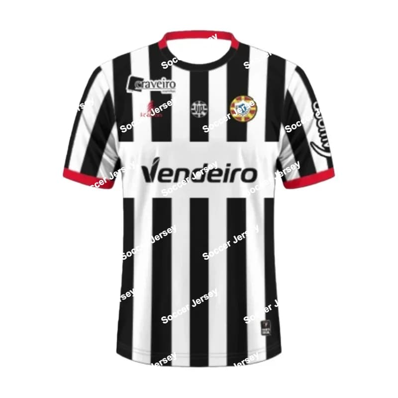 Maglia da Calcio Varzim SC 2025-26 Kit Casa Stampa 3D T-shirt Sportiva per Adulti e Bambini Famiglia Estiva Asciugatura Rapida Morbida Comoda Leggera