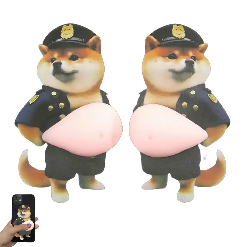 Adesivo 3D a forma di pancia di Shiba Inu comprimibile, simpatico adesivo a forma di cucciolo per custodia del telefono, bomboniera, regalo di Capodanno, decalcomania per laptop