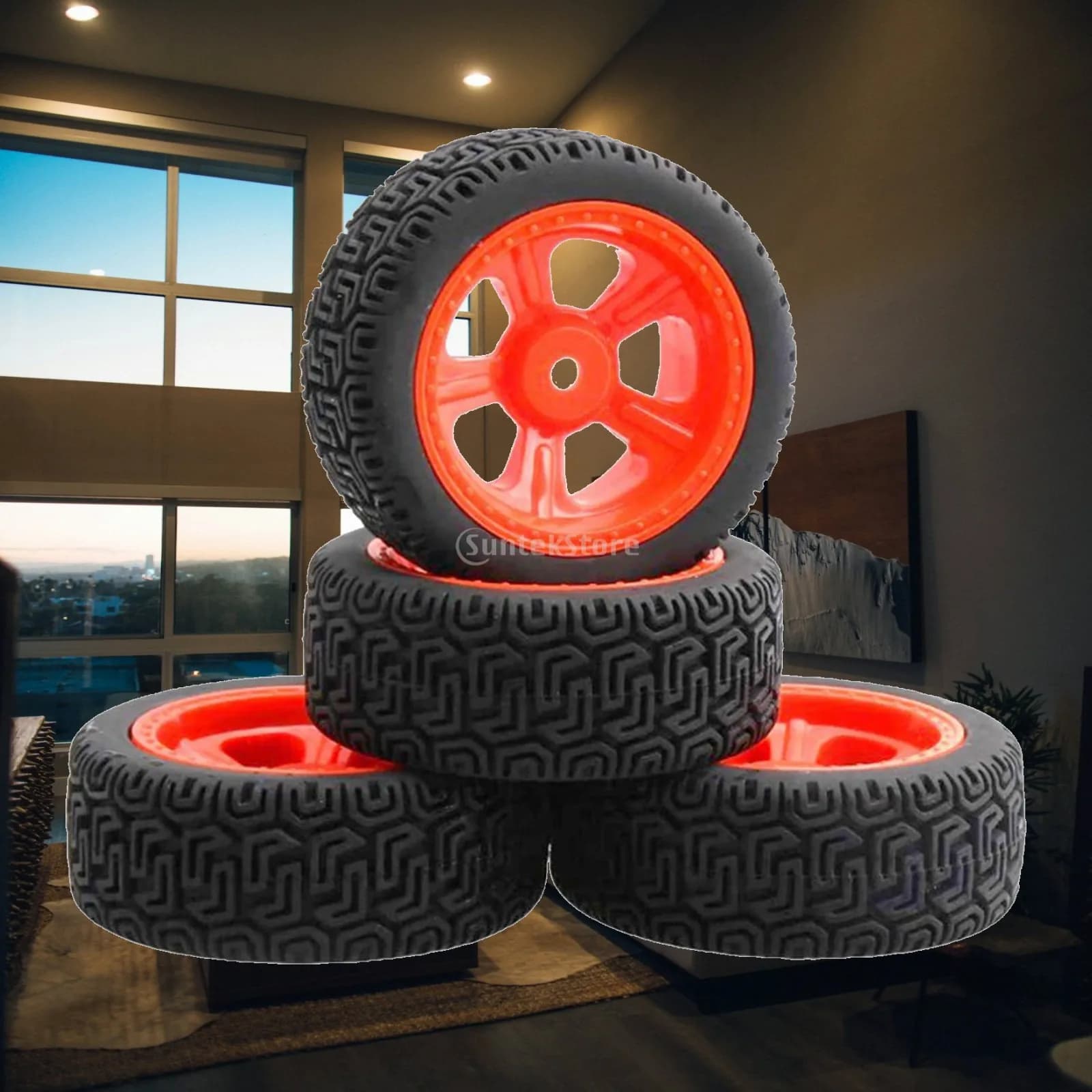 4x ruote in gomma RC di ricambio per accessori fai da te Wltoys 144001 HSP 124018
