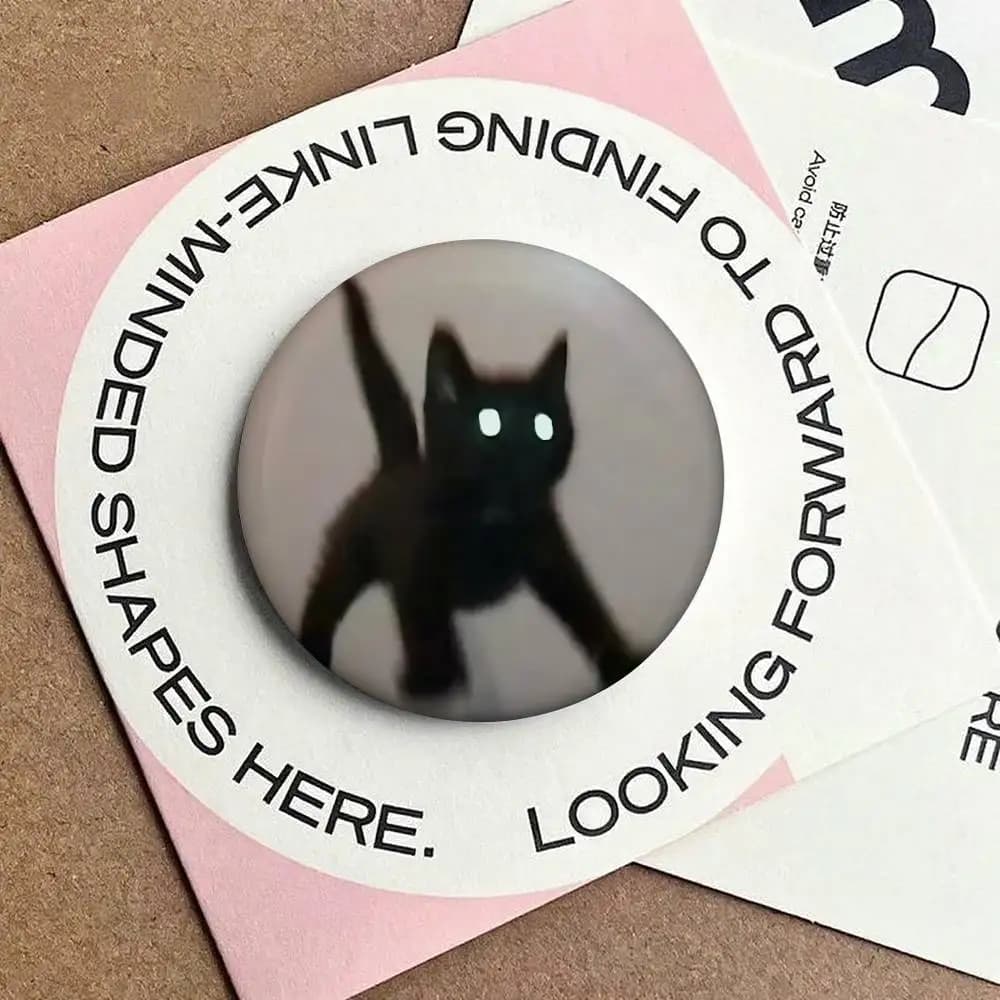 Spille e Distintivi Rotondi in Acrilico con Tema Gatto MEME 029 per Zaini e Giacche, Collezione Regalo
