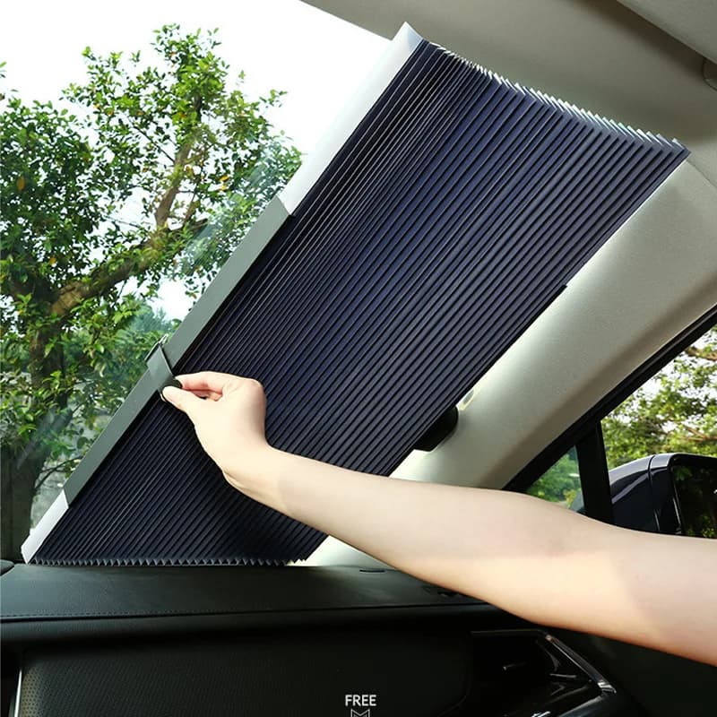 Parasole per finestrino anteriore/posteriore per auto Tende per parabrezza retrattili per visiera parasole per auto Protezione solare estiva con blocco UV