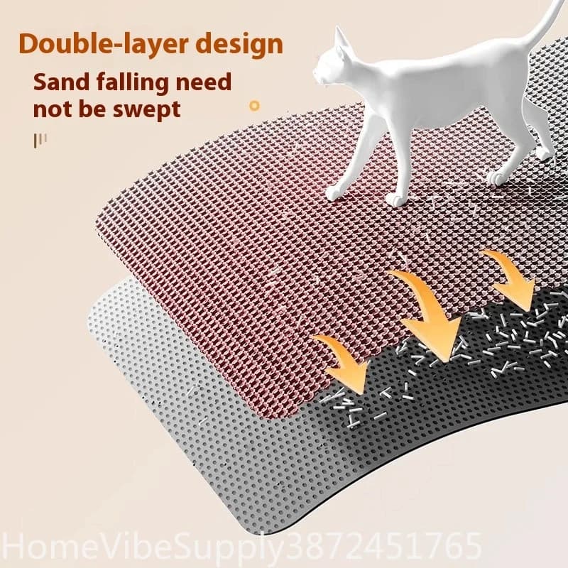 Extra Large 2 Layer Cat Litter Mat Heavy Duty Waterproof Non Slip Washable Litter Box Sand Catcher Pet Floor Protector Supply