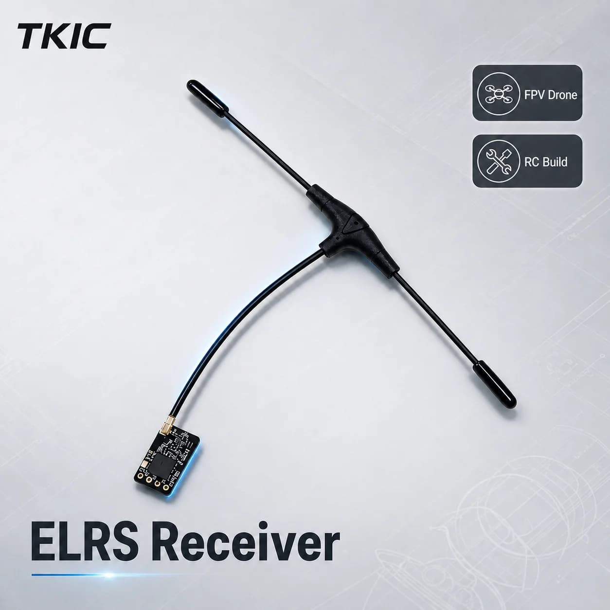 TKICFPV ELRS 915MHz Nano RX Receiver Welding Version With T Antenna For FPV Drone RC Aircraft Racing Quadcopter Spare Part 1P