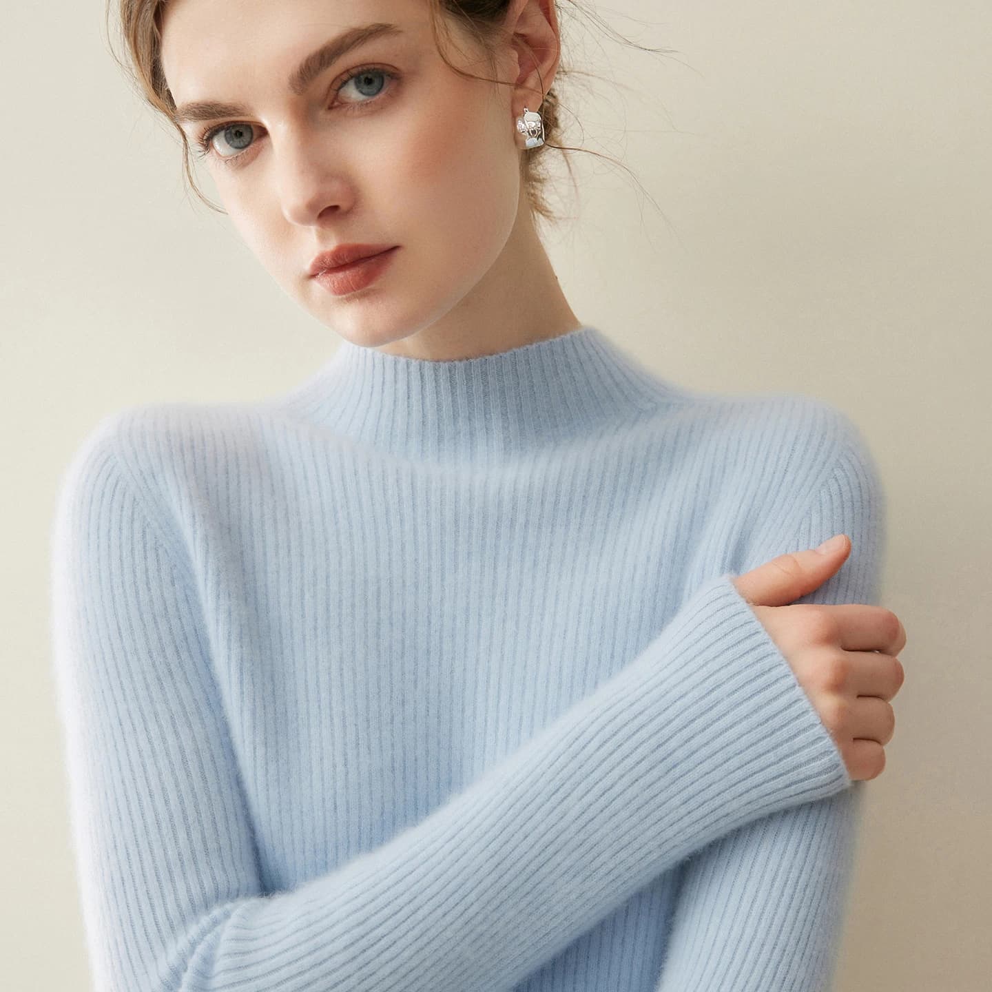 Women Pullovers 100% Cashmere Pullover Winter Half High Neck Elasticity Sweater Female Warm Basic Knit Jumper Solid Slim Femme