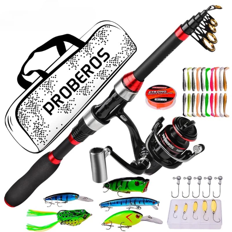 Carbon Fiber Sea Fishing Spinning Rod Reel Combo Long Casting with Rod Bag Complete Kit for Saltwater Freshwater Trout Bass