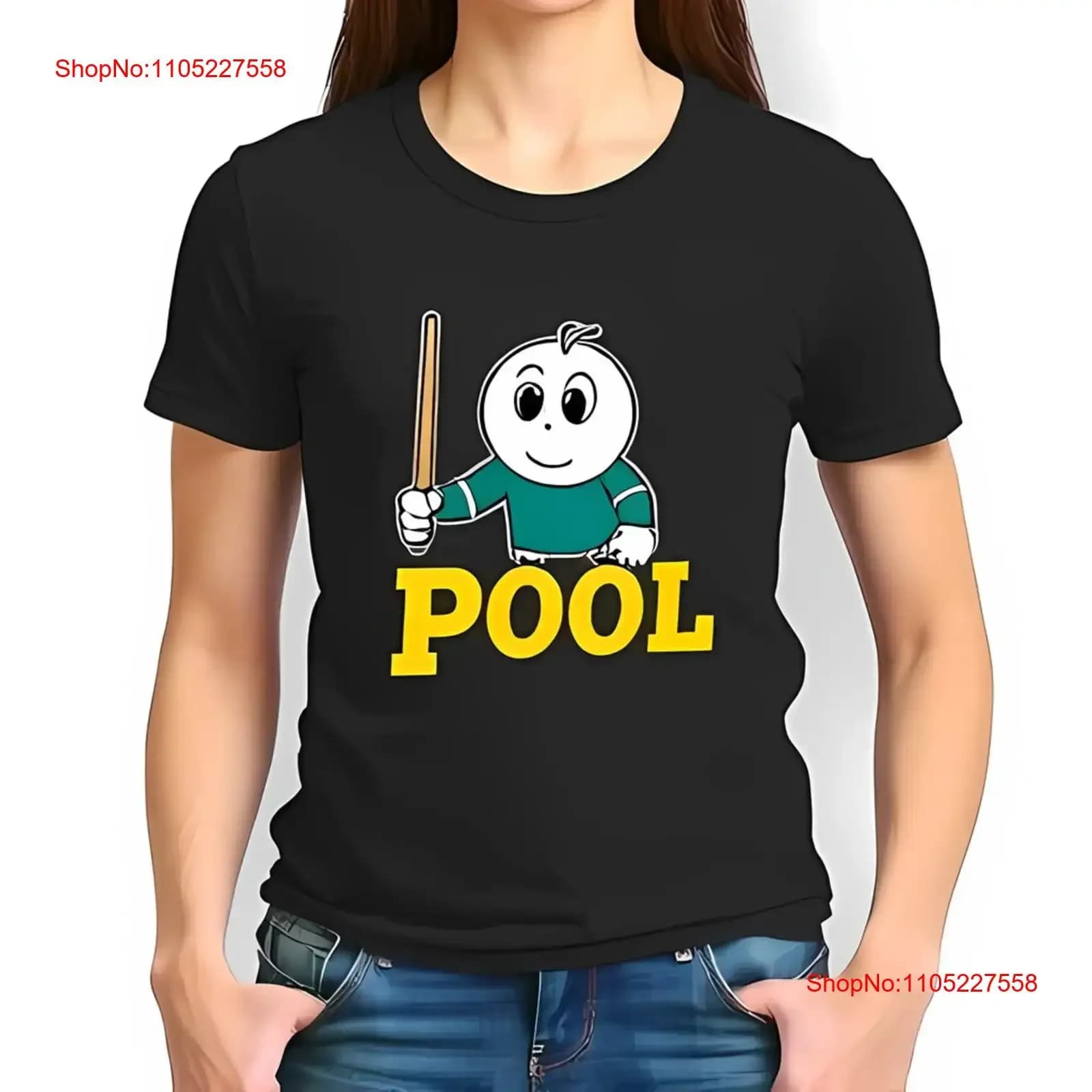 T-shirt in cotone con stecca da biliardo con personaggio dei cartoni animati stravagante Tutto vintage lavato Versatile unisex Grafica traspirante Elegante casual