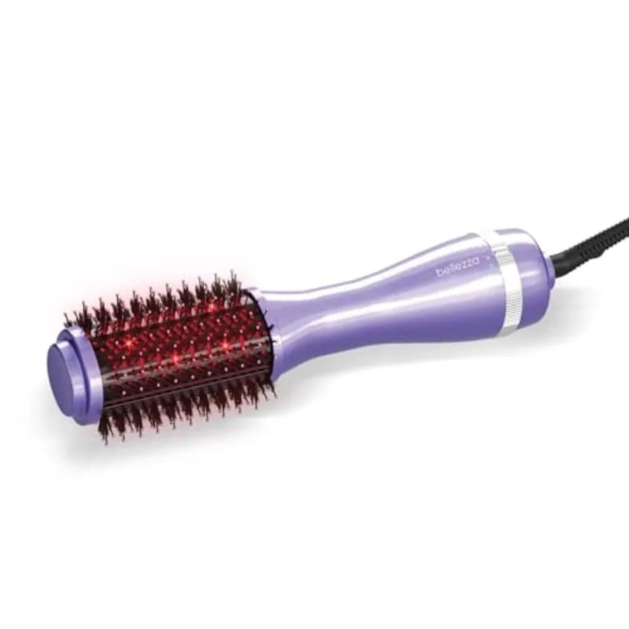 Spazzola Termica 2-in-1 per Asciugatura e Volumizzazione dei Capelli | Spazzola Asciugacapelli a Infrarossi con Cilindro Rotondo ad Aria Calda Ionica a 360° | Liscio