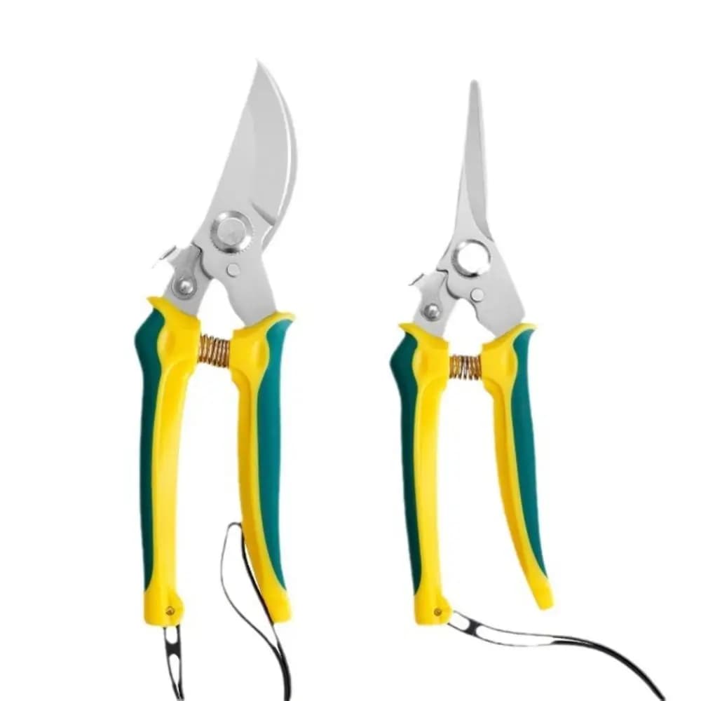 Stainless Steel Power Scissors with Safety Block, Anti-slip Ergonomics Grip and Gardening Shock Absorber