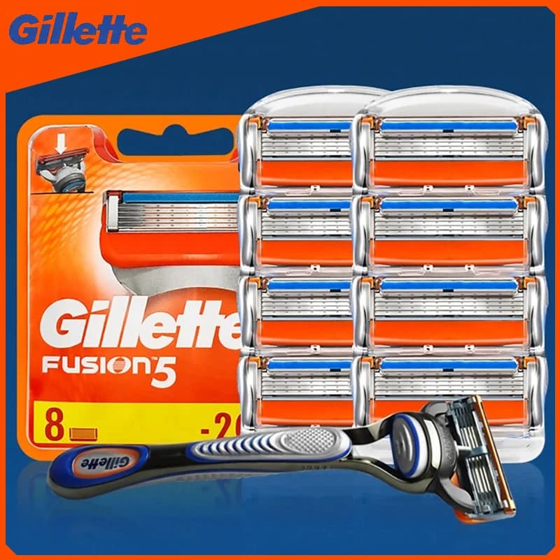 Lame di rasoio da uomo originali Gillette Fusion 5 5 strati Testa di rasatura manuale di sicurezza Lama anti-attrito Ricariche per rasoio da barba