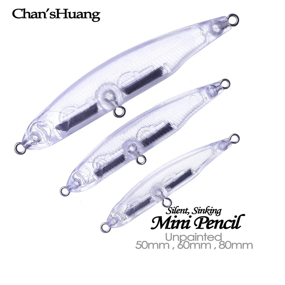 Chan'sHuang 20 pz non verniciato spazi vuoti esca 2.5G/5G/9.5G matita affondante Wobbler Spook fai da te fatto a mano artificiale richiamo di pesca affrontare